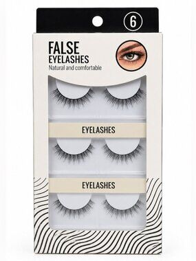 MINISO Japan Natural Looking False Eyelashes 6 Pairs Synthetic Fiber